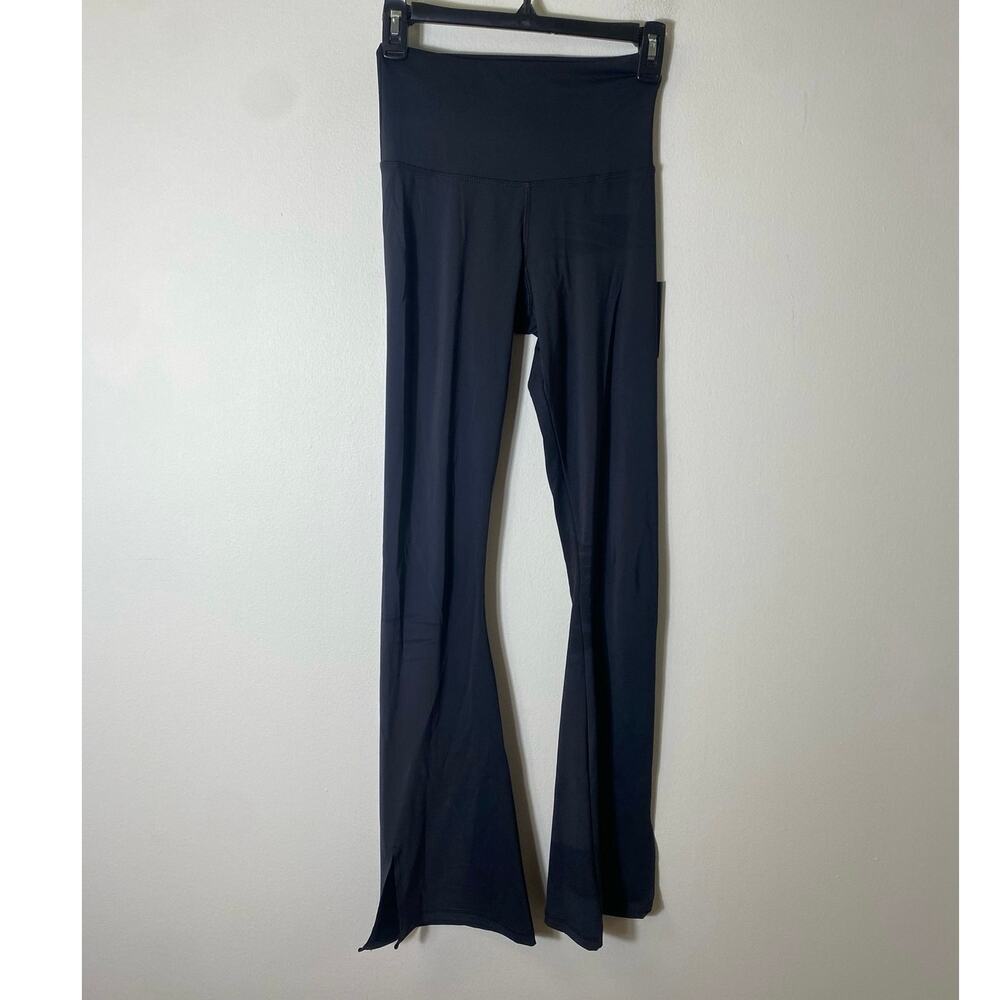 High-Waist Black Flare Leggings